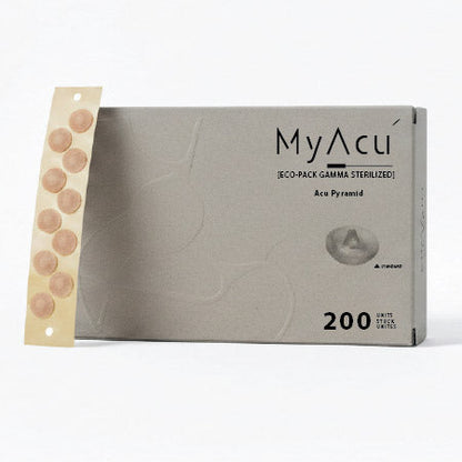MyAcu product packaging with a white background