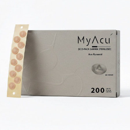 MyAcu product packaging with a white background
