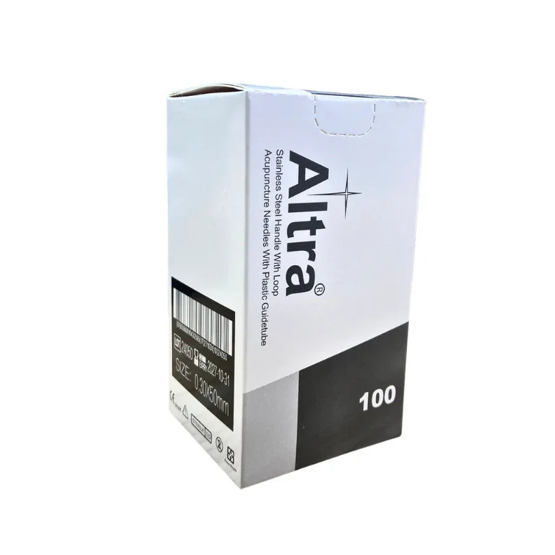 Altra® Stainless Steel Needles With Loop, With Individual Guide Tube, 100pcs per box - Herbprime