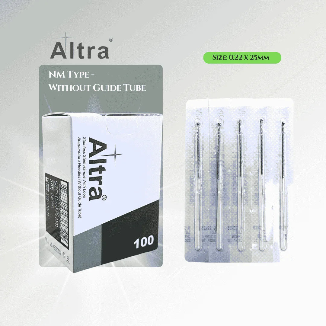 Altra® Stainless Steel Needles With Loop, No Guide Tube, 100pcs per box - Herbprime