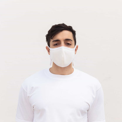 Cloth Washable Facemask with Nanofiber Filter - White - Herbprime