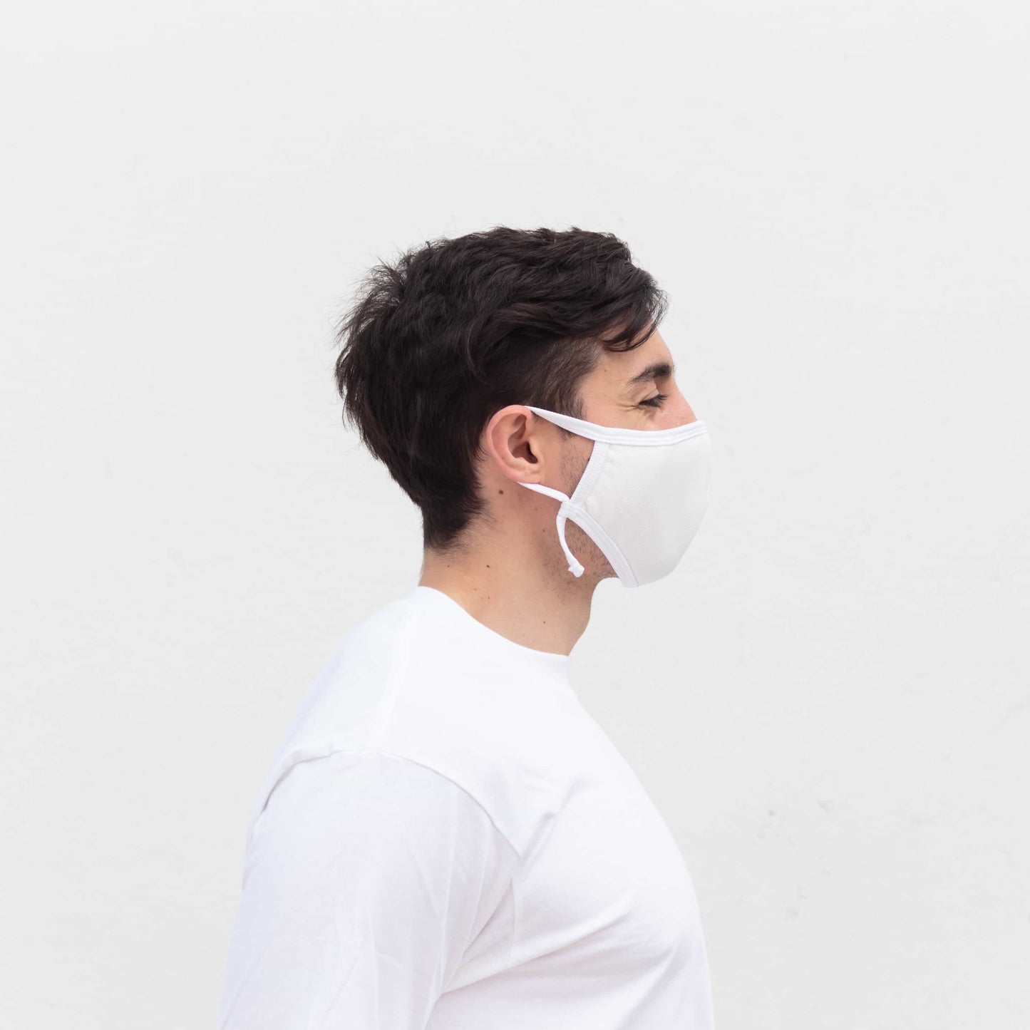 Cloth Washable Facemask with Nanofiber Filter - White - Herbprime