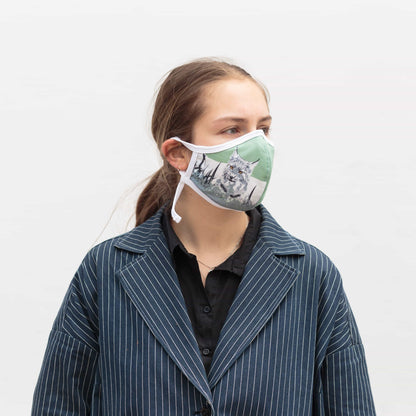 Cloth Washable Facemask with Nanofiber Filter - Wildcat - Herbprime