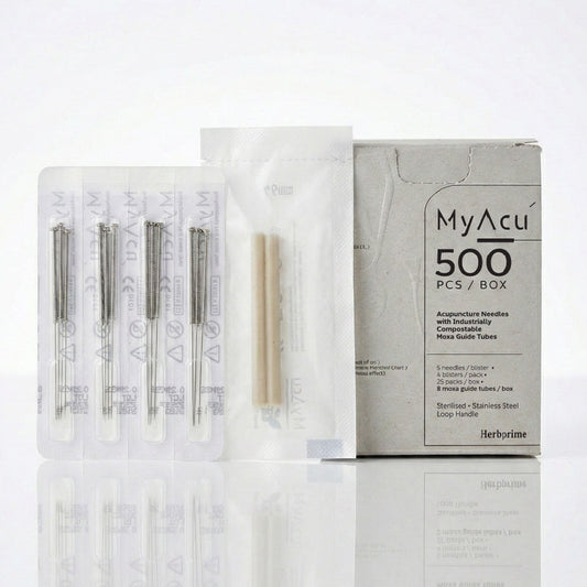Herbprime MyAcu acupuncture needles packaging on a white background