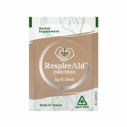Sun Ten RespireAid TM (NRICM101) 順天堂清冠一號 | 10 Powerful Herbal Ingredients | Lung Support & Breathing｜Lung Cleanse and Detox| 5g x 20 sachets - Herbprime